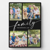Moderne Fotocollage Familie Script Schat Fotoplaat (voorkant)