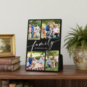 Moderne Fotocollage Familie Script Schat Fotoplaat