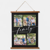 Moderne Fotocollage Familie Script Schat Hangend Wandkleed (Voorkant)
