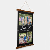 Moderne Fotocollage Familie Script Schat Hangend Wandkleed (Gebogen)