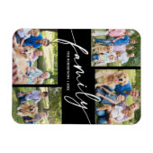 Moderne Fotocollage Familie Script Schat Magneet (Horizontaal)