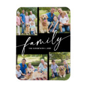 Moderne Fotocollage Familie Script Schat Magneet (Verticaal)