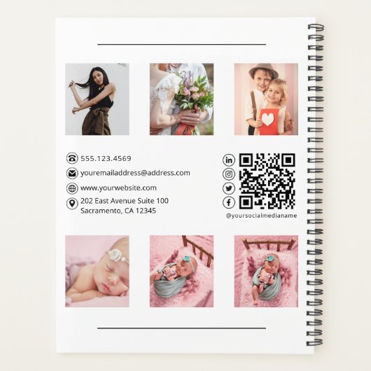 Moderne fotocollage fotograaf benoeming planner (Achterkant)