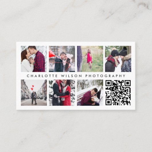 Moderne fotocollage | Fotograaf QR Code Visitekaartje (Voorkant)