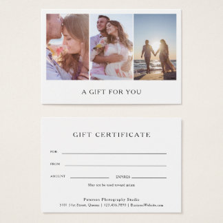 Moderne fotocollage-fotografie-cadeaubon visitekaartje