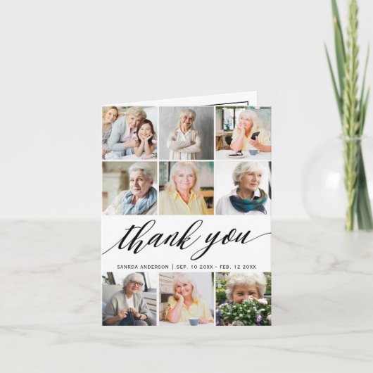 Moderne fotocollage Funeral bedankt (Voorkant)