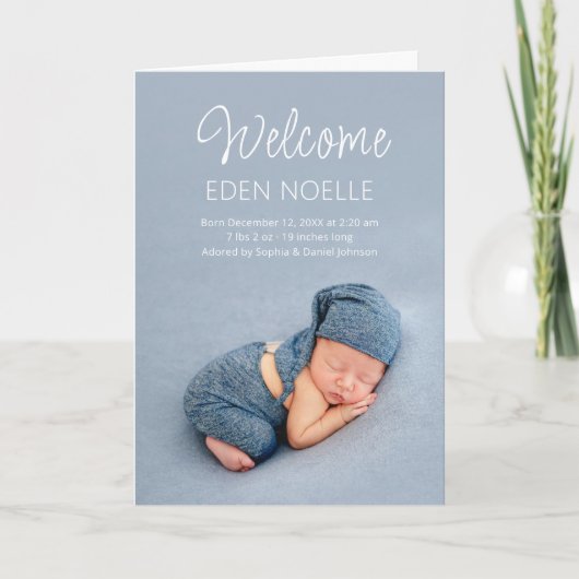 Moderne Fotocollage Geboorteaankondiging Vouw Kaar (Voorkant)