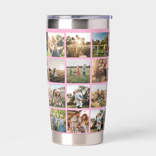 Moderne fotocollage geïsoleerde drinkbeker (Links)