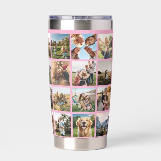 Moderne fotocollage geïsoleerde drinkbeker (Achterkant)