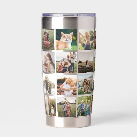 Moderne fotocollage geïsoleerde drinkbeker (Voorkant)