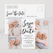 Moderne fotocollage gelofte vernieuwing Save the d Aankondigingskaart (Voorkant / Achterkant)