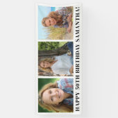 Moderne Fotocollage Gelukkig Verjaardag Spandoek (Verticaal)