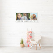 Moderne fotocollage Gelukkige Verjaardag Spandoek (Insitu)