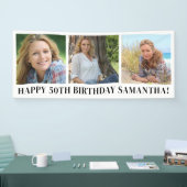 Moderne fotocollage Gelukkige Verjaardag Spandoek (Beurs)