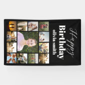 Moderne fotocollage Gelukkige Verjaardag Spandoek (Horizontaal)