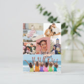 Moderne fotocollage Gelukkige verlate verjaardagsk Briefkaart (Staand voorkant)