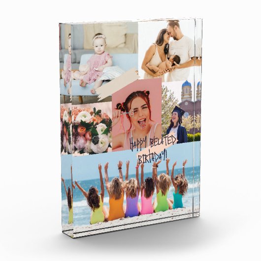 Moderne fotocollage Gelukkige verlate verjaardagsk Fotoblokken (Links)