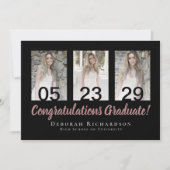 Moderne fotocollage gepersonaliseerd Afstuderen Kaart (Voorkant)