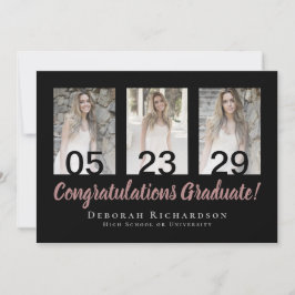 Moderne fotocollage gepersonaliseerd Afstuderen Kaart