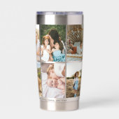 Moderne fotocollage gepersonaliseerd geïsoleerde drinkbeker (Achterkant)
