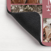 Moderne fotocollage gepersonaliseerd monogram roze muismat (Hoek)
