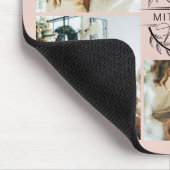 Moderne Fotocollage Gepersonaliseerde Blush Pink Muismat (Hoek)