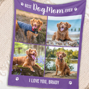 Moderne Fotocollage Gepersonaliseerde HOND MOM Afb Fleece Deken