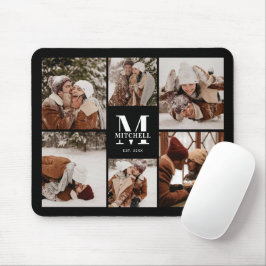 Moderne Fotocollage Gepersonaliseerde Monogram Gif Muismat