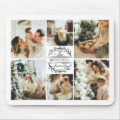 Moderne Fotocollage Gepersonaliseerde Monogram Gif Muismat (Voorkant)