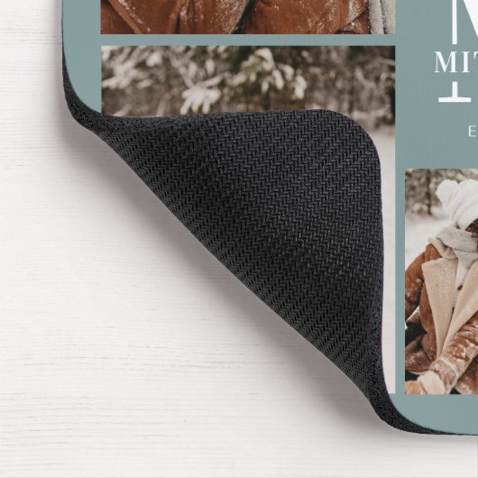 Moderne fotocollage gepersonaliseerde monogram gro muismat (Hoek)