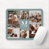 Moderne fotocollage gepersonaliseerde monogram gro muismat (Met muis)