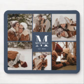 Moderne Fotocollage Gepersonaliseerde Monogram Mar Muismat (Voorkant)