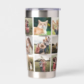 Moderne fotocollage gepersonaliseerde naam geïsoleerde drinkbeker (Links)