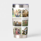 Moderne fotocollage gepersonaliseerde naam geïsoleerde drinkbeker (Achterkant)