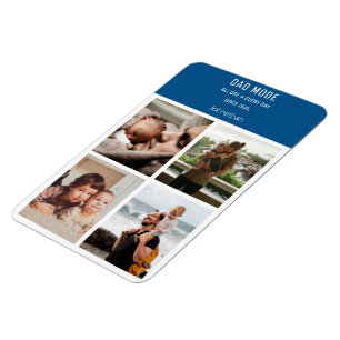 Moderne fotocollage gepersonaliseerde papa-modus magneet