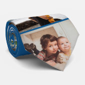 Moderne fotocollage gepersonaliseerde papa-modus stropdas (Opgerold)