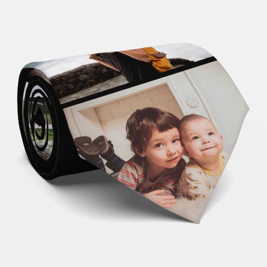 Moderne fotocollage gepersonaliseerde papa-modus stropdas (Opgerold)