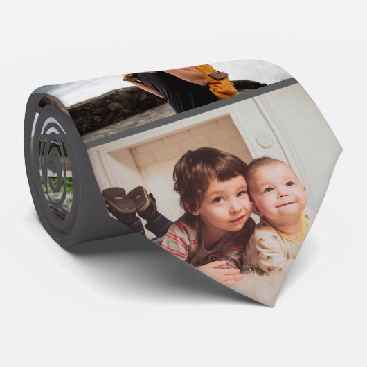 Moderne fotocollage gepersonaliseerde papa-modus stropdas (Opgerold)