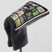 Moderne fotocollage golfer monogram gepersonalisee golfheadcover (3/4 voorkant)