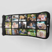 Moderne fotocollage golfer monogram gepersonalisee golfheadcover (Voorkant)