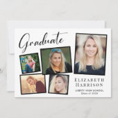 Moderne fotocollage Graduation Party Kaart (Voorkant)