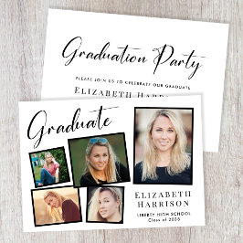Moderne fotocollage Graduation Party Kaart