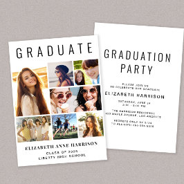 Moderne fotocollage Graduation Party Kaart