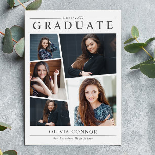 Moderne fotocollage Graduation Party Kaart