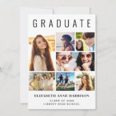 Moderne fotocollage Graduation Party Kaart (Voorkant)