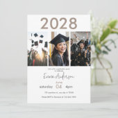 Moderne fotocollage Graduation Party Kaart (Staand voorkant)