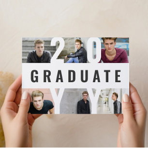 Moderne fotocollage grafische typografie afstudere aankondiging