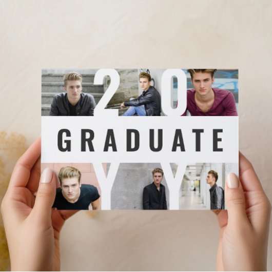 Moderne fotocollage grafische typografie afstudere aankondiging