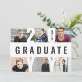 Moderne fotocollage grafische typografie afstudere aankondiging (Staand voorkant)