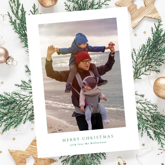 Moderne fotocollage groen vrolijk kerstfeest geluk feestdagenkaart